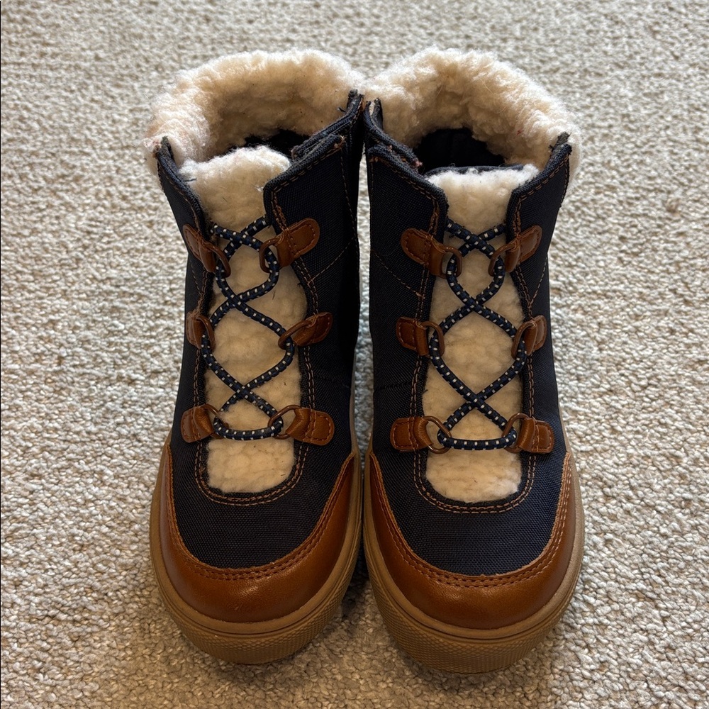 Old Navy Toddler Boy Canvas Sherpa-Trim High-Top Sneaker Boots